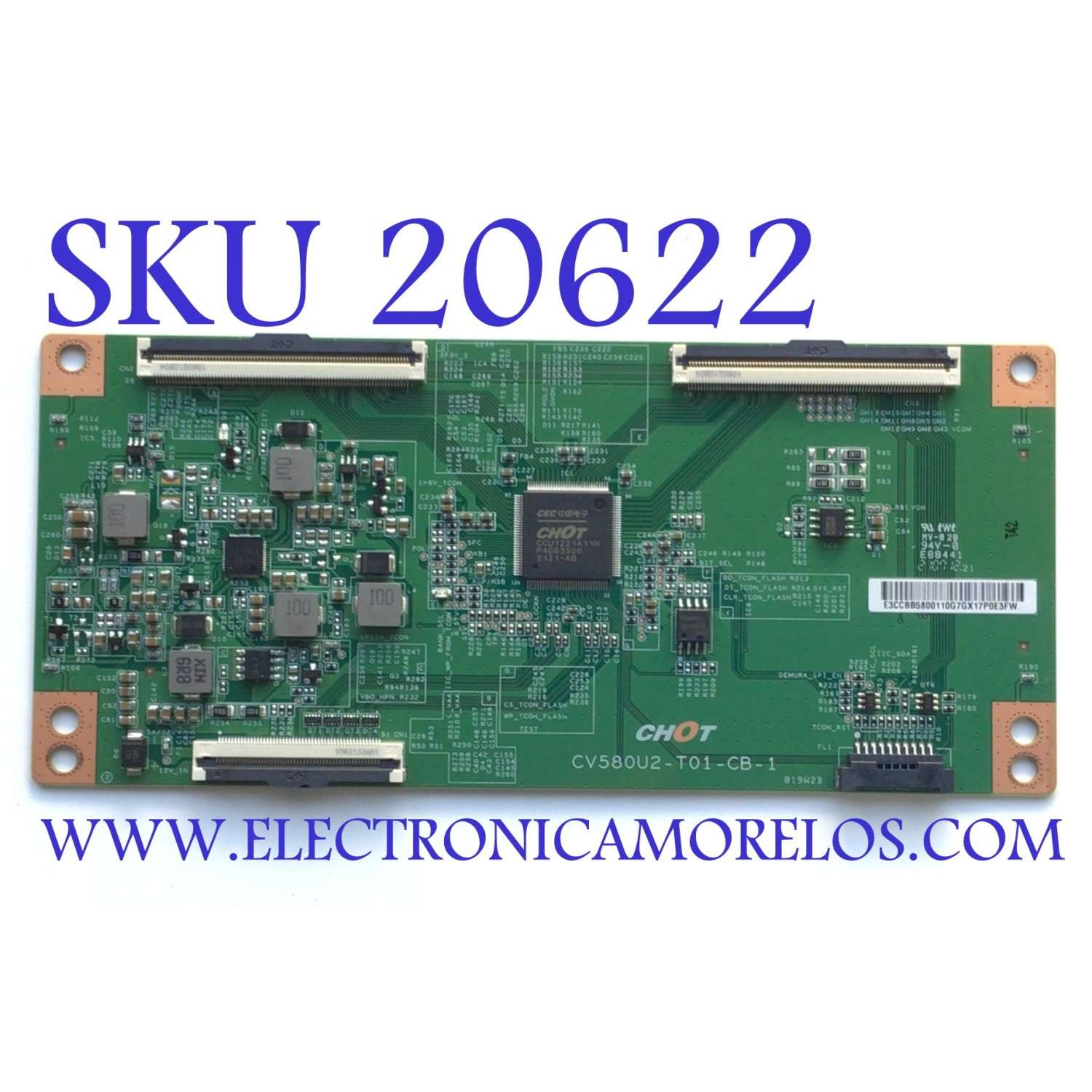T-CON PARA TV HISENSE / NUM DE PARTE CV580U2-T01-CB-1 / E3CCBB5800110G4HZ9C406ZRW / PANEL'S HD580S1U91-L1\GM\CKD3A\ROH / HD580S1U91-L1 / TPT580WR-U2T01D REV:S01B / HV580U2-T01 / MODELOS LC-58Q7330U / 58RGE / 58R6E3 / 58R6000FM / NS-58F301NA22 / Q58USE1